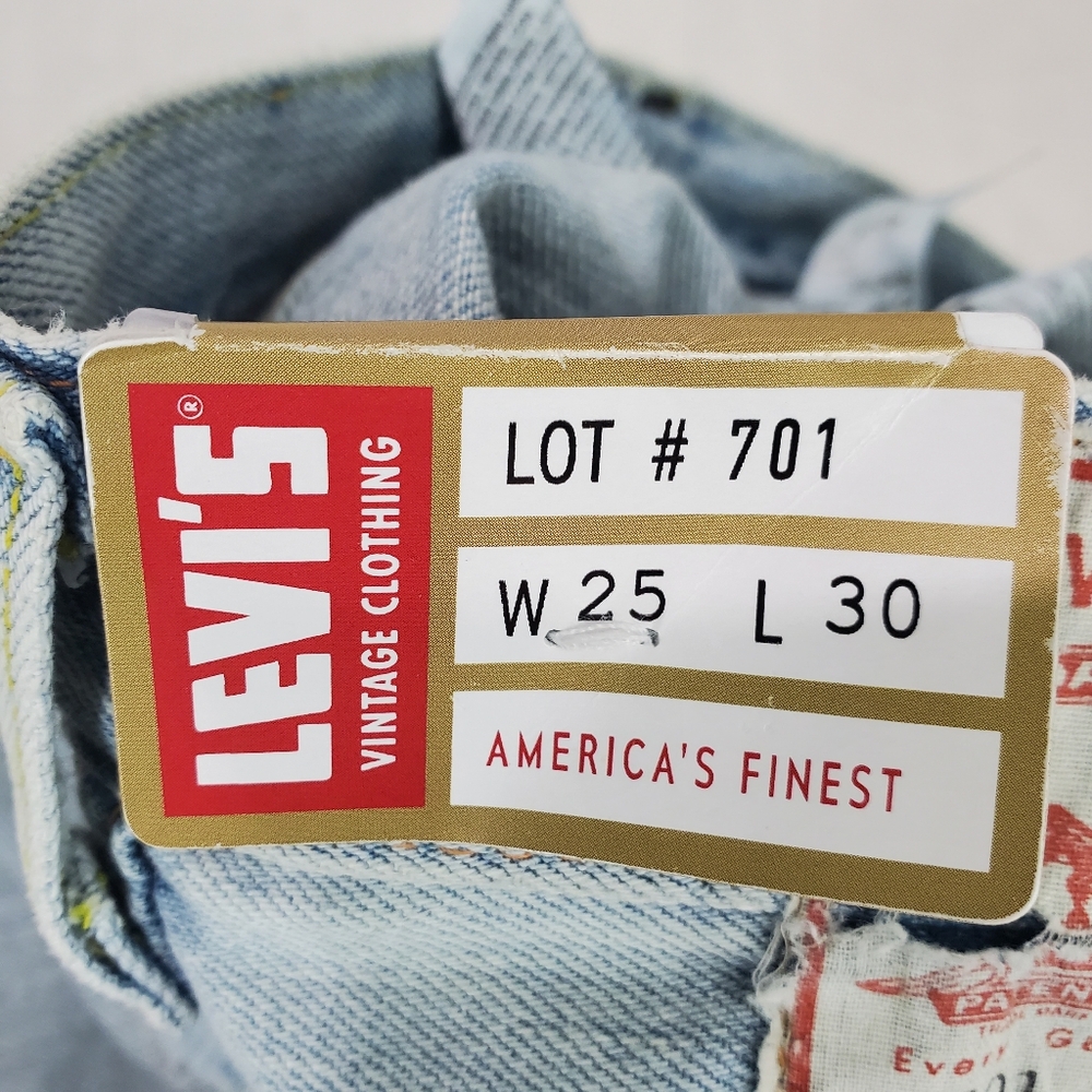 Levi's LVC 701 1950s Jeans Women Sz 25 X 30 Blue‎ Denim Pink Selvedge Big E Tab - Picture 13 of 13